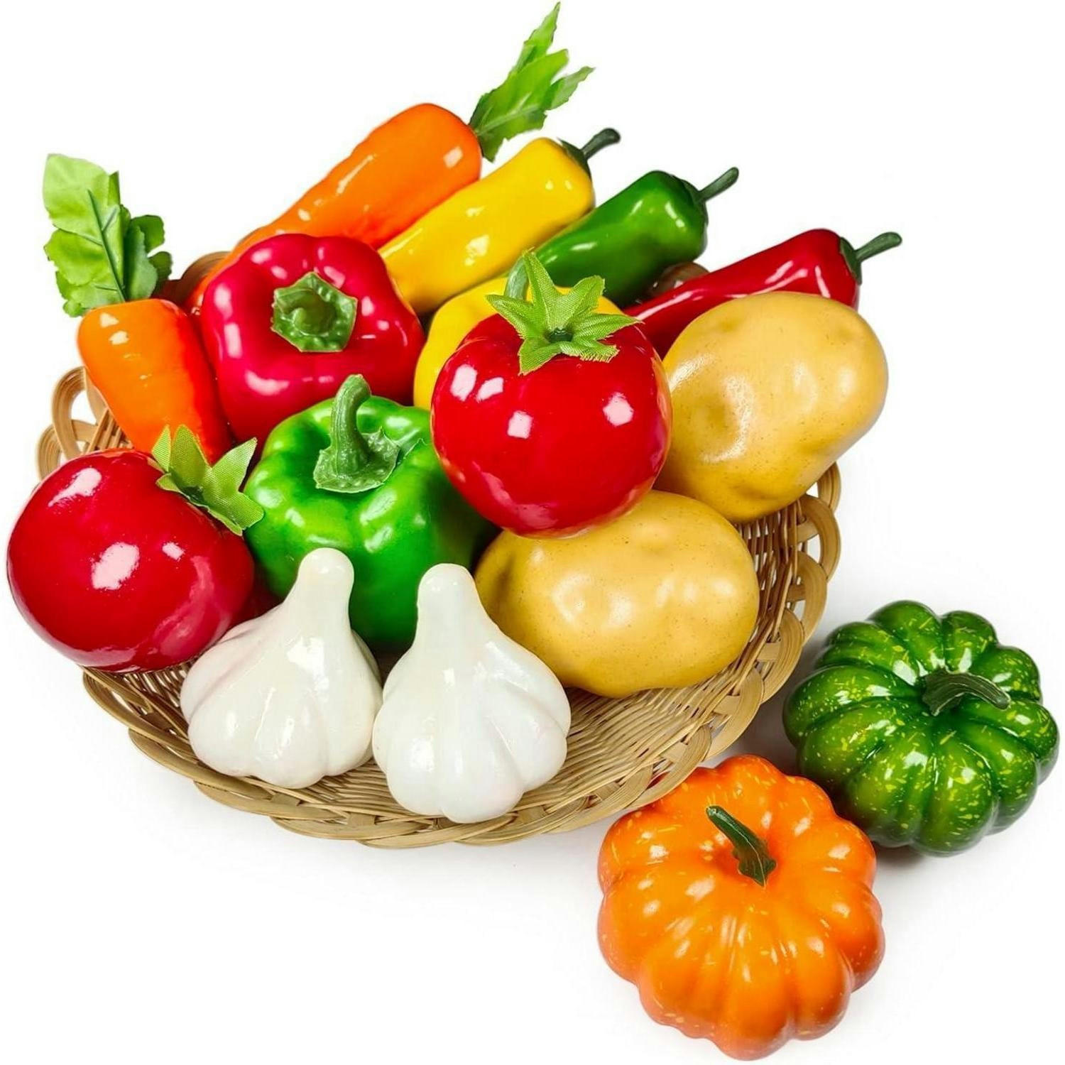 KÜNSTLICHES Gemüse 16 Stück Set - Multicolor, Kunststoff (10cm)