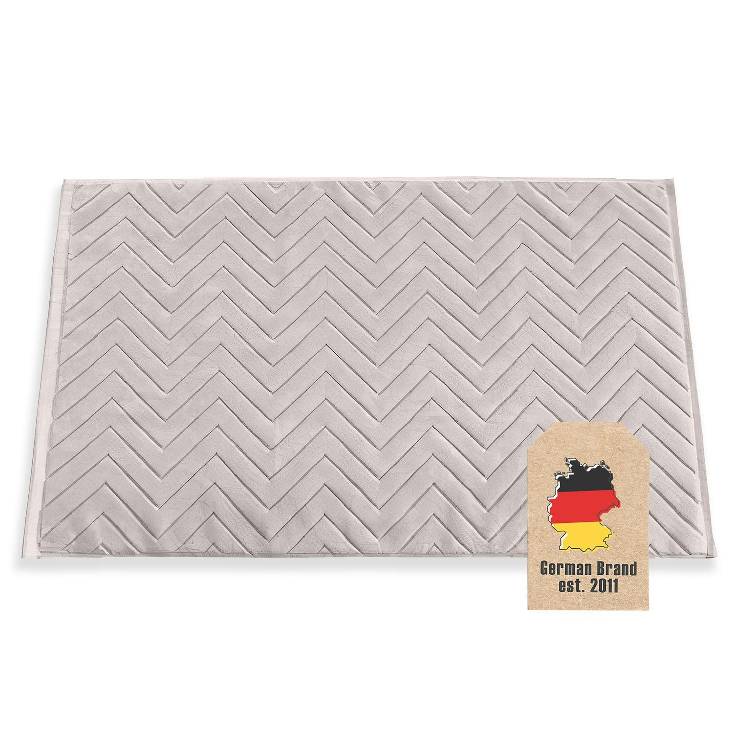 BADEMATTE rutschfest mit Memory-Schaum (Grau) - Hellgrau, Textil (50/80cm) - Intirilife