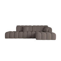 ECKSOFA mit Schlaffunktion Ottomane RECHTS OLEA-L2 321x164x75 Braun Bouclé - Schwarz/Braun, Holzwerkstoff/Kunststoff (164/321cm) - ALTDECOR