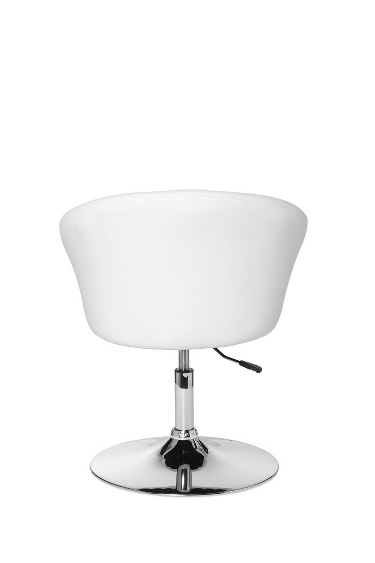 LOUNGESESSEL verstellbare Sitzhöhe mit Trompetenfuß Retro LIFT , Weiß 62x55x84 cm - Silberfarben/Weiß, Kunststoff/Textil (62/84/55cm) - KADIMA DESIGN