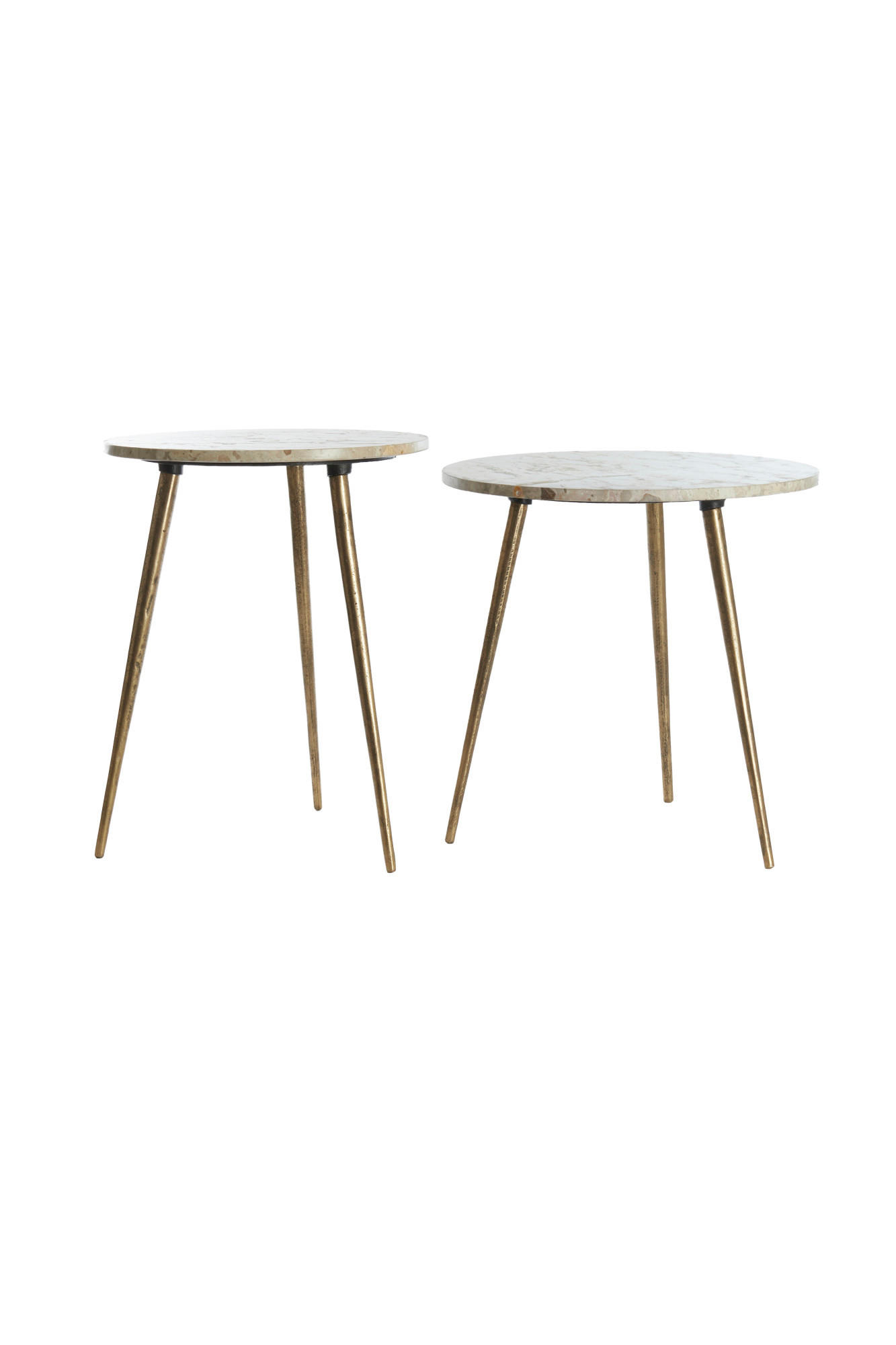 BEISTELLTISCH Zeca Grau Ø48/53 cm 2er-Set - Grau, Metall (48/48/53cm) - Light & Living