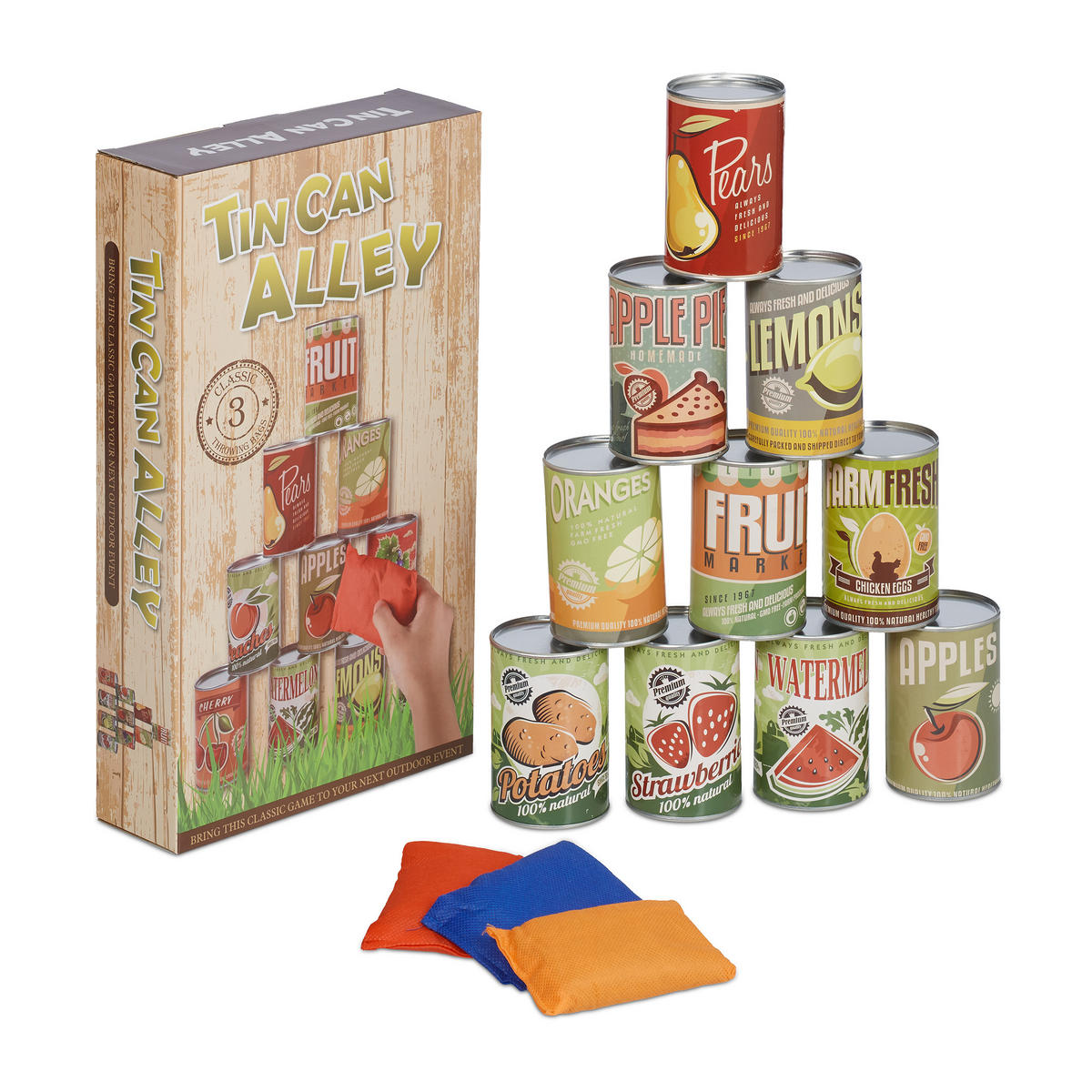 MÔŽE hádzať - viacfarebná, kov/textil (6.5/6.5cm) - Relaxdays