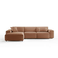 ECKSOFA RANI Braun Cord - Dunkelbraun/Schwarz, Kunststoff/Textil (299/189cm) - KAWOLA