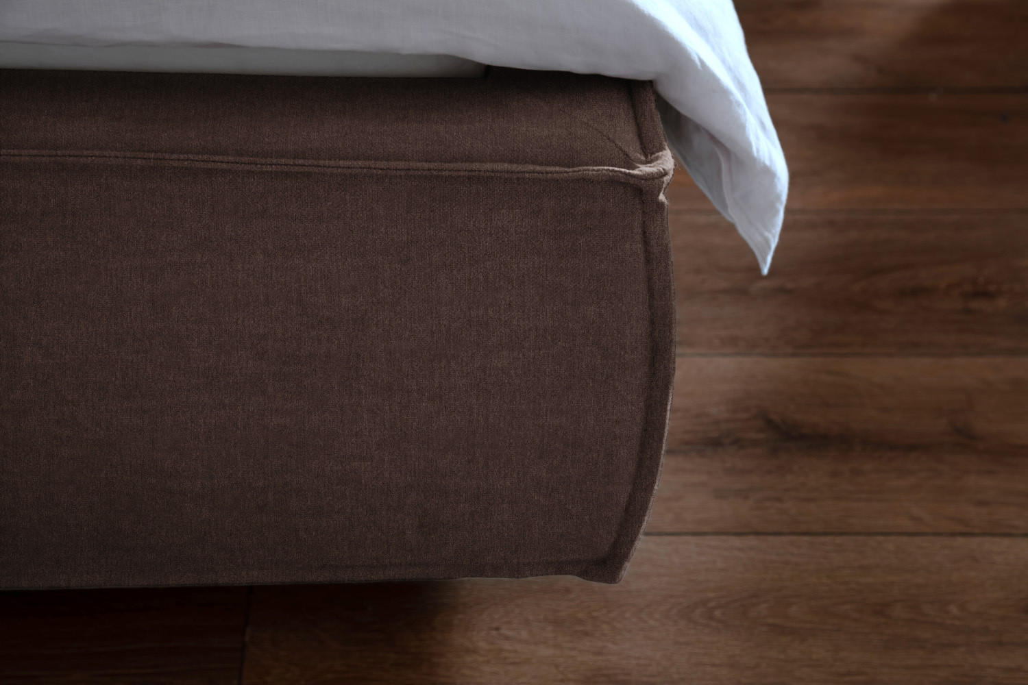 POLSTERBETT CARLO Braun Massivholz - Braun, Textil (140/200cm) - KAWOLA