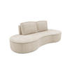 SOFA Molly – Freistehendes halbrundes Designsofa mit zwei eleganten, abnehmbaren RückenKissen, Abriamo Stoff, Größe: 234x101x88 cm, Beige - Sandfarben, Holz/Textil (234/88/101cm) - DomoHome
