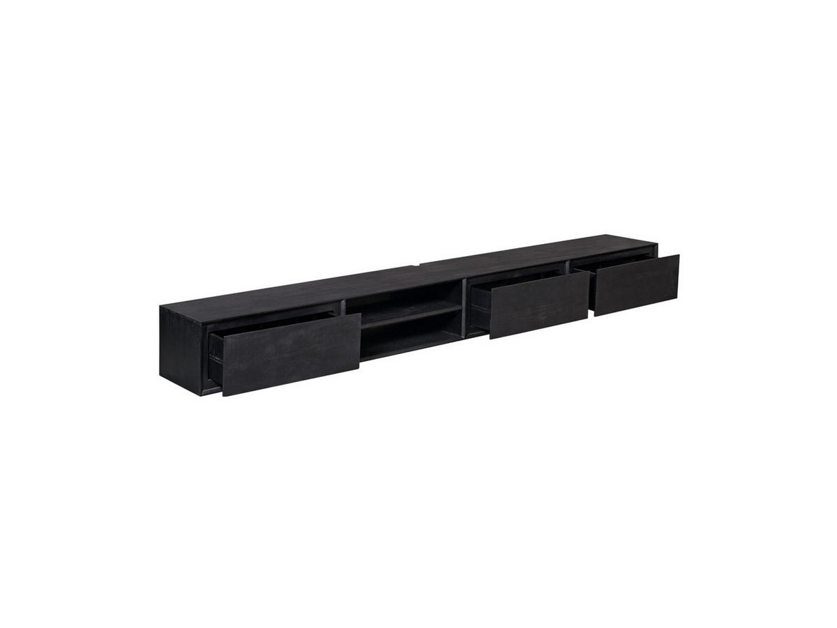 LOWBOARD Amoria Mangoholz 280 cm / 35 cm Schwarz - Schwarz, Holz (280/30/35cm) - Villa Möbel