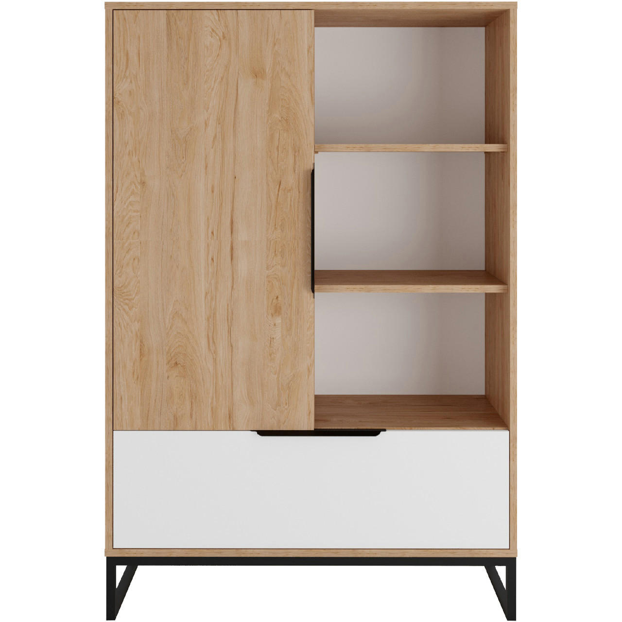 BÜCHERREGAL LANDRE 08 - Schwarz/Weiß, Holzwerkstoff (90/135/40cm)