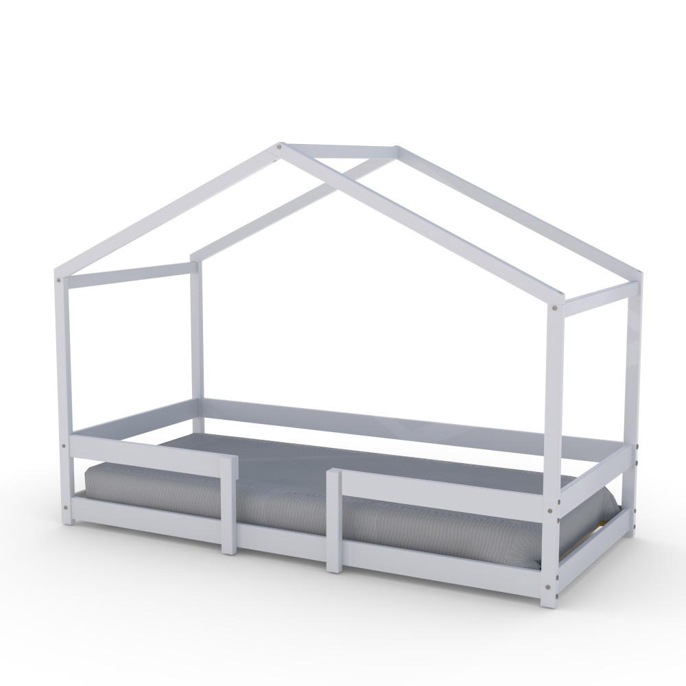 HAUSBETT INDIANA mit Lattenrost / Kinderbett 90x190 - Weiß - Weiß, Holz (90/190cm) - Weber Industries