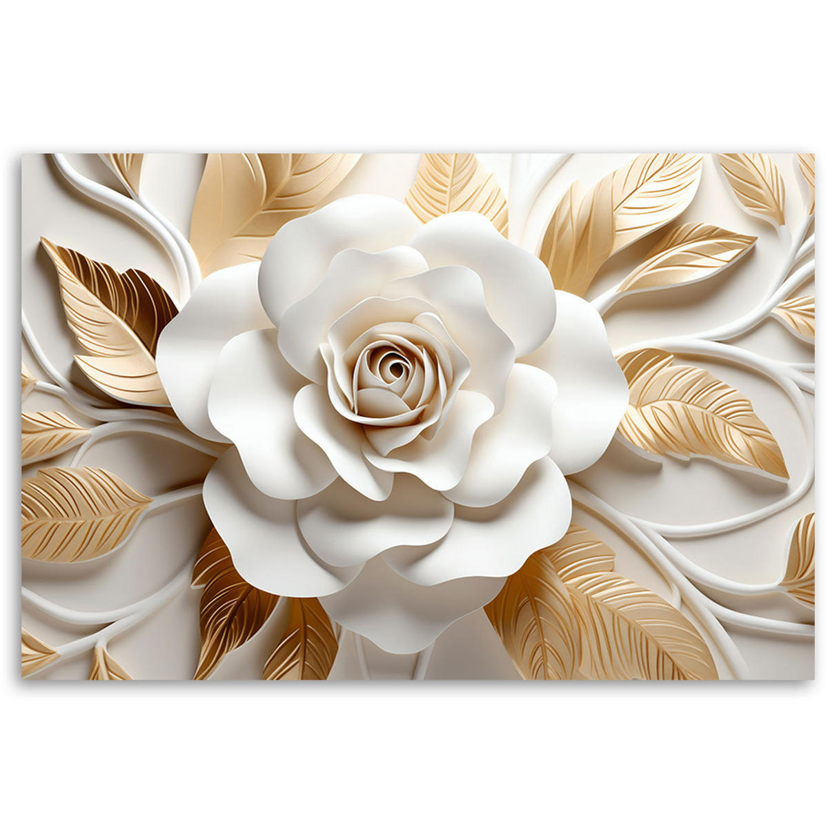 KUNSTDRUCK Weiß 60/40 cm - Weiß, Textil (60/40cm) - KUNSTLOFT