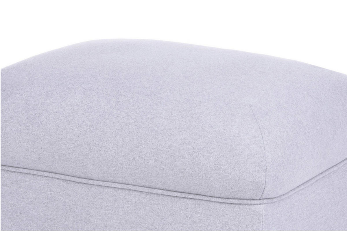 SITZHOCKER MILES Pouffe zeitloses Design und pflegeleichter Stoff, hellgrau - Hellgrau, Holzwerkstoff/Buchenholz (55/42/40cm) - KONSIMO®