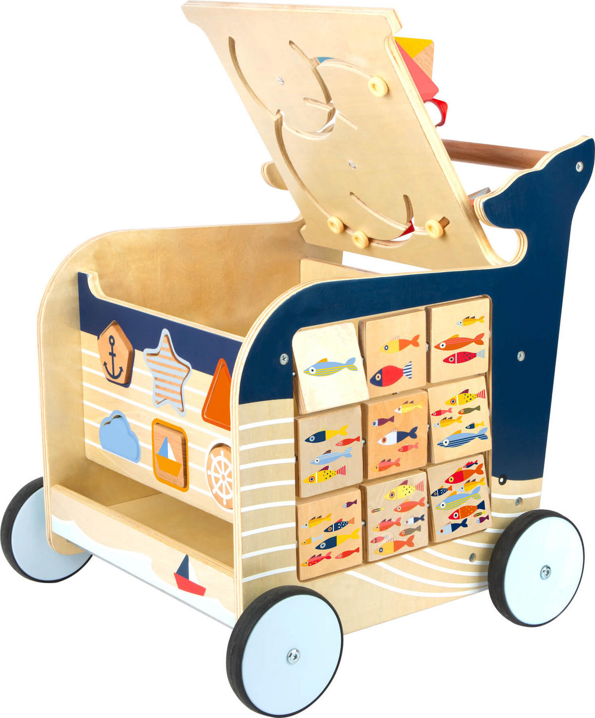 LAUFLERNWAGEN WAL - Naturfarben, Holz (39/42/42cm) - small foot