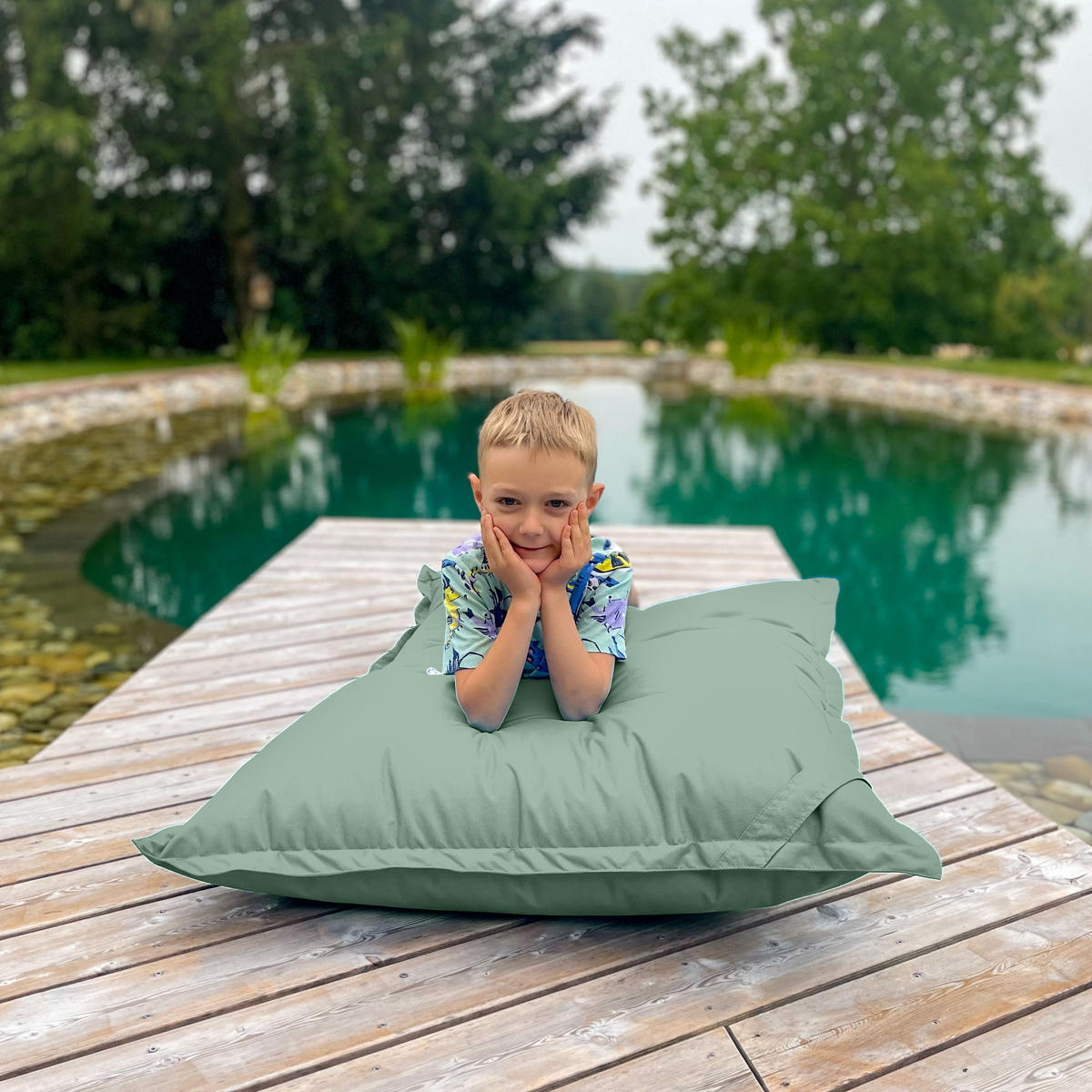KINDER-SITZSACK Caree Kids minzgrün für Indoor und Outdoor - Mintgrün, Textil (140/100/30cm) - Bruni