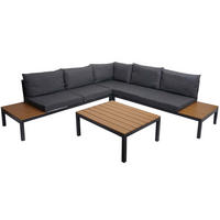 GARTEN-GARNITUR H54B Schwarz - Schwarz, Holz - MCW