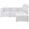 3-SITZER-SOFA Cord cremeweiß mit Ottomane Lemvig - Weiß, Textil (250/78/83cm) - Beliani