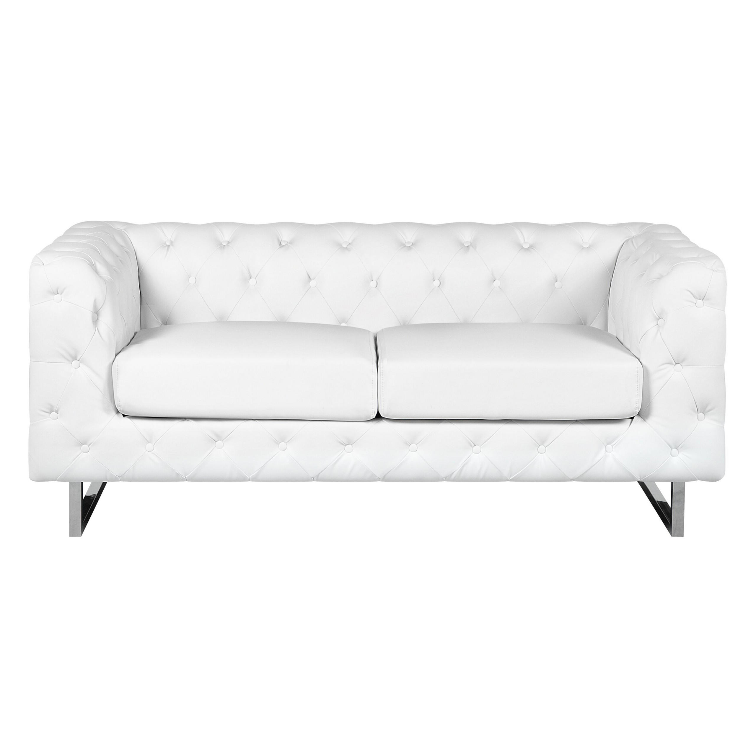 2-SITZER-SOFA Kunstleder Weiß Vissland - Weiß, Kunststoff/Textil (172/71/87cm) - Beliani