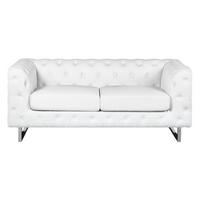 2-SITZER-SOFA Kunstleder Weiß Vissland - Weiß, Kunststoff/Textil (172/71/87cm) - Beliani