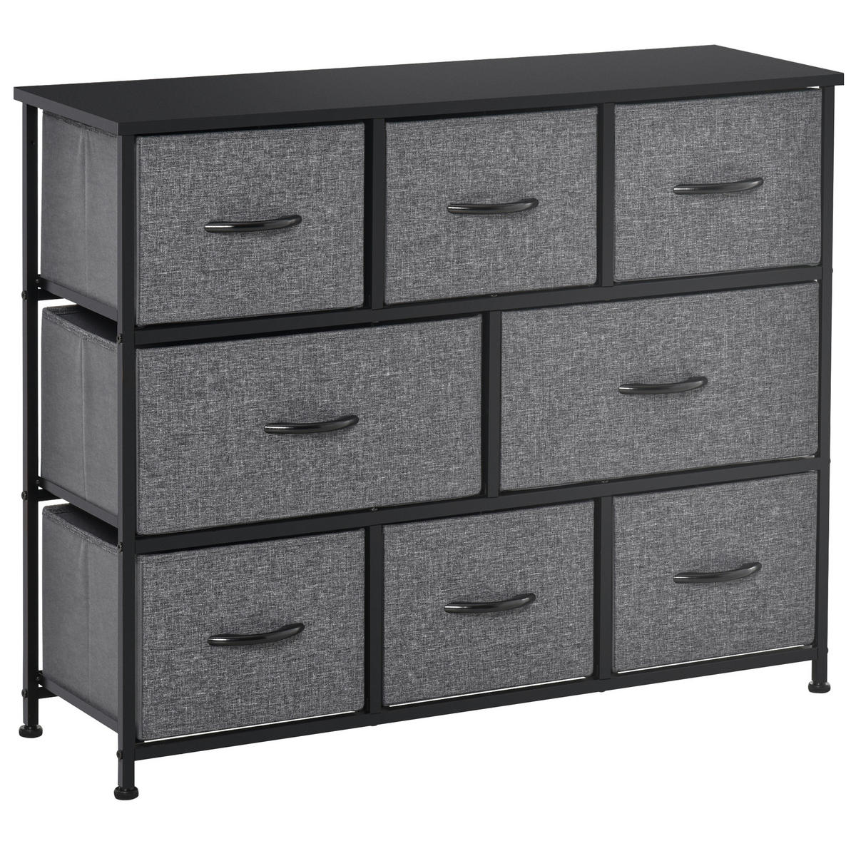 KOMMODE mit 8 Schubladen aus Stoff Modern-Design Dunkelgrau - Dunkelgrau, Textil (100/78.5/30cm) - HOMCOM