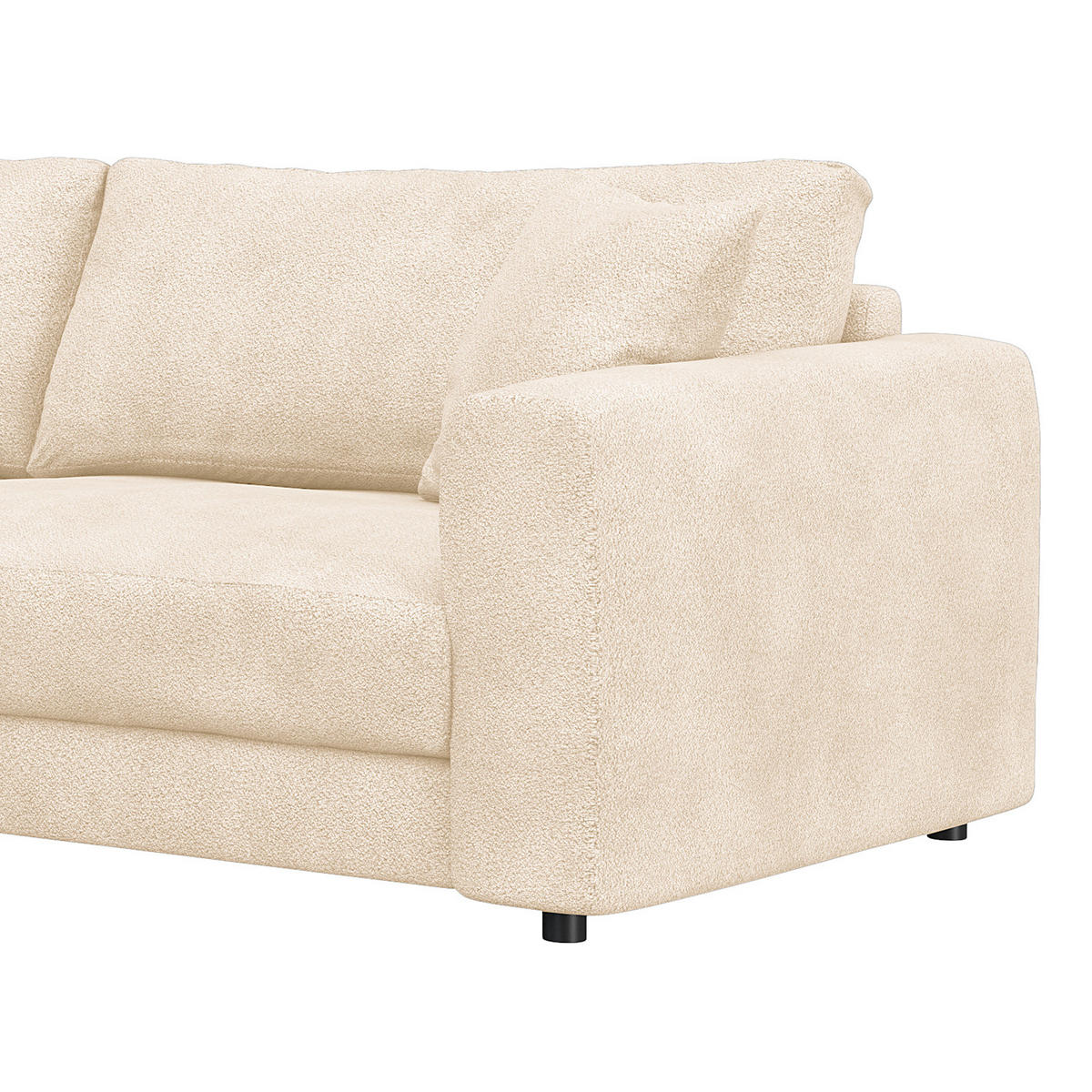 ECKSOFA mit Longchair - Beige/Schwarz, Kunststoff/Textil (238/183cm) - home24