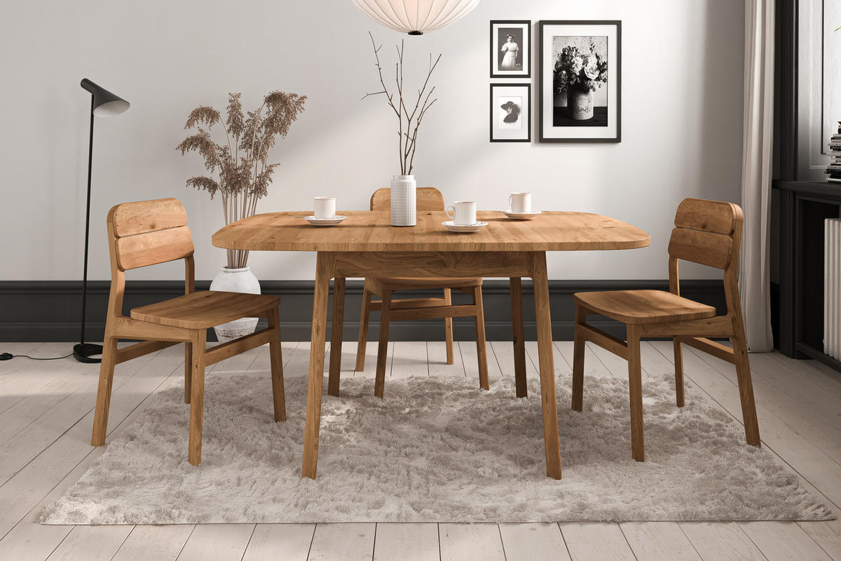 ESSTISCH PAUL 90 x 110 Wildeiche - Wildeiche, Holz (110/90/77cm) - byoak