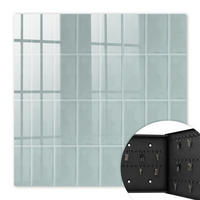 SCHLÜSSELBOX Schwarz 30x30 cm- Türöffnung nach rechts - Blaue Fliesen - Blau, Metall (30/30/5cm) - TULUP