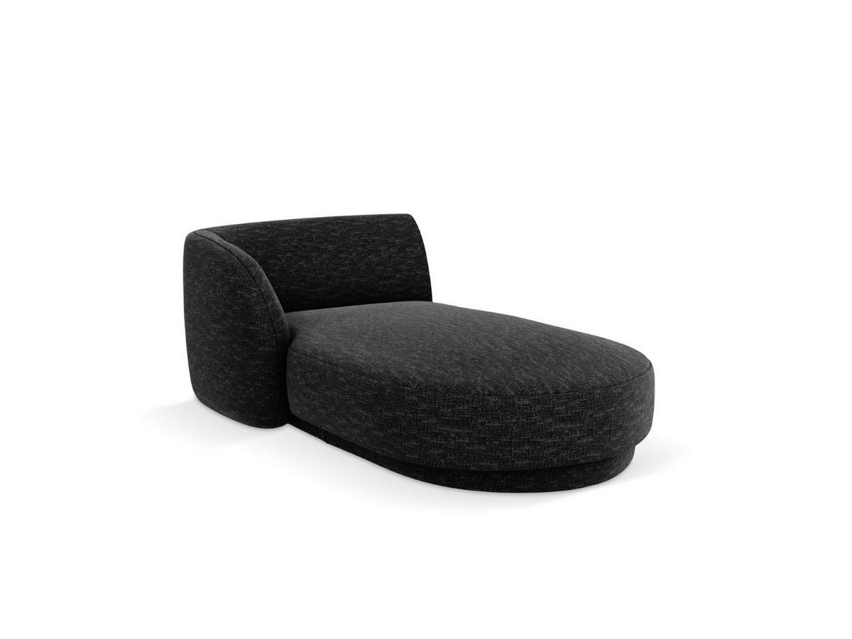 CHAISELONGUE links Miley aus Chenille-Stoff schwarz - Schwarz, Textil (90/70/156cm) - Micadoni