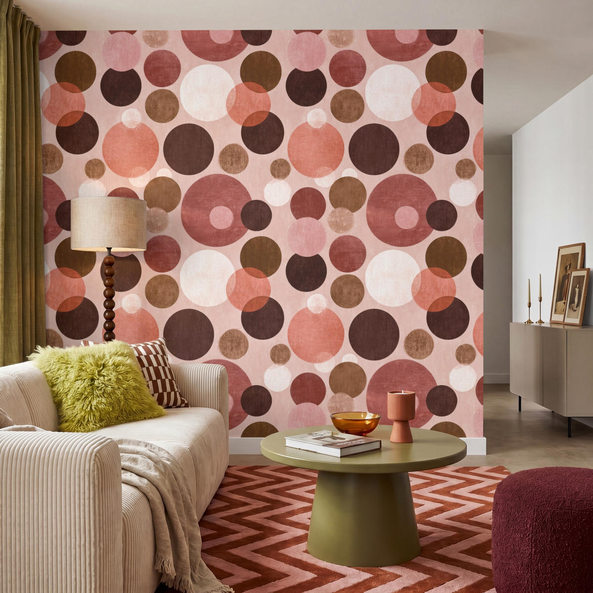 TAPETE - Kreise - Modern - Farbenfroh - 240x240 cm - Multicolor, Papier (240/240cm) - OnlyWow