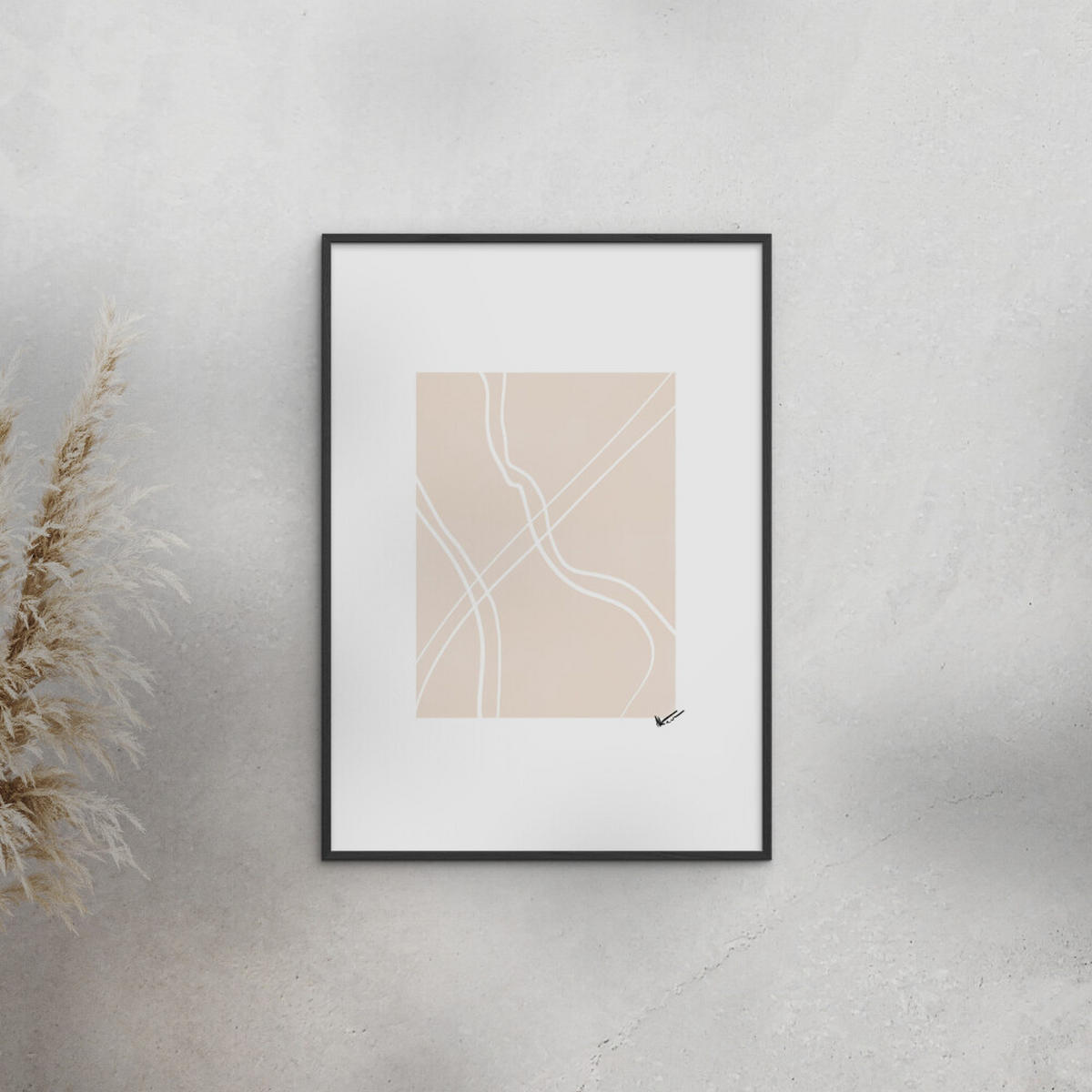 POSTER mit Rahmen N. Atelier - Route - Schwarz/Naturfarben, Holz/Papier (70/100cm) - Poster&Frame