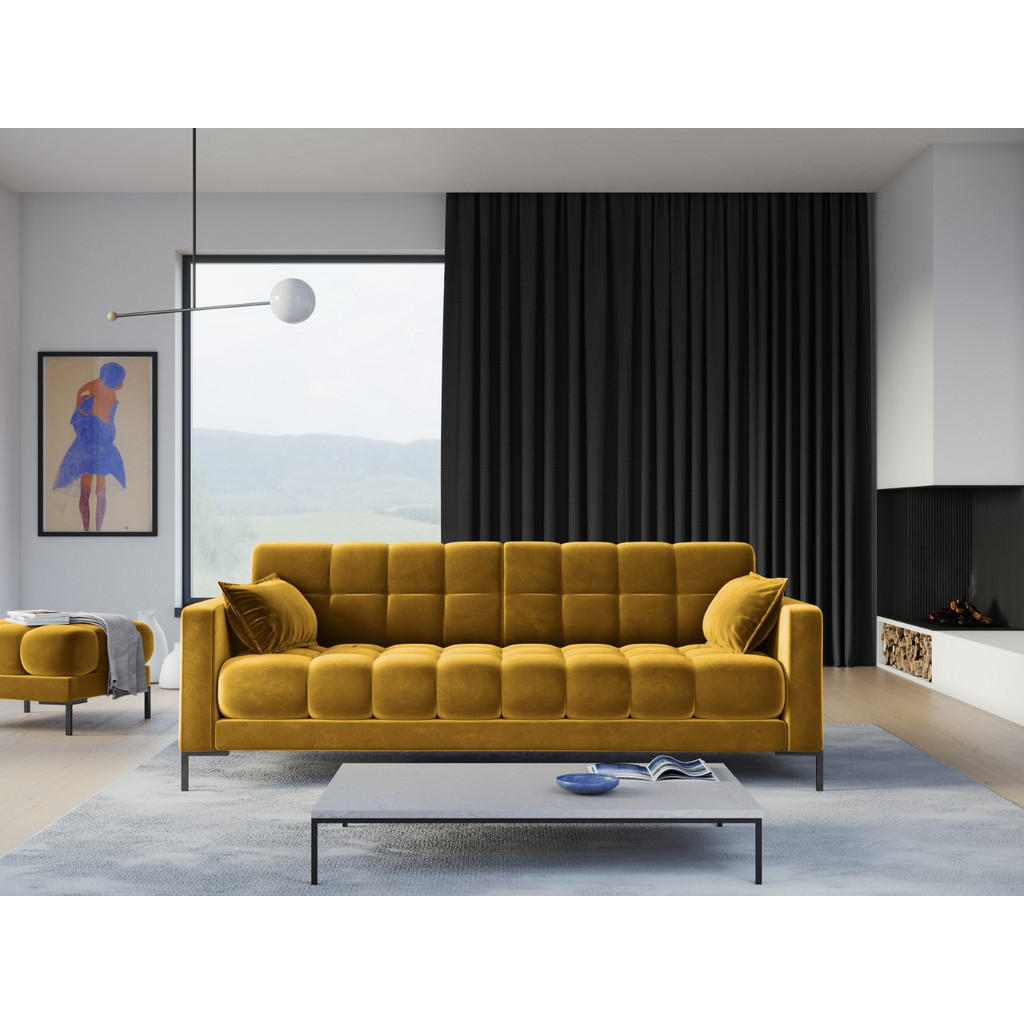 Thumbnail - Micadoni Sofa, Gelb, Textil, 4-Sitzer, 92x75x217 cm, Hergestellt in Europa, Oeko-Tex®, Wohnzimmer, Sofas & Couches, Sofa...