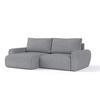 ECKSOFA OMARI mit Schlaffunktion Grau im Neve Stoff - Schwarz/Grau, Holz/Holzwerkstoff (253/153cm) - AltaBeds