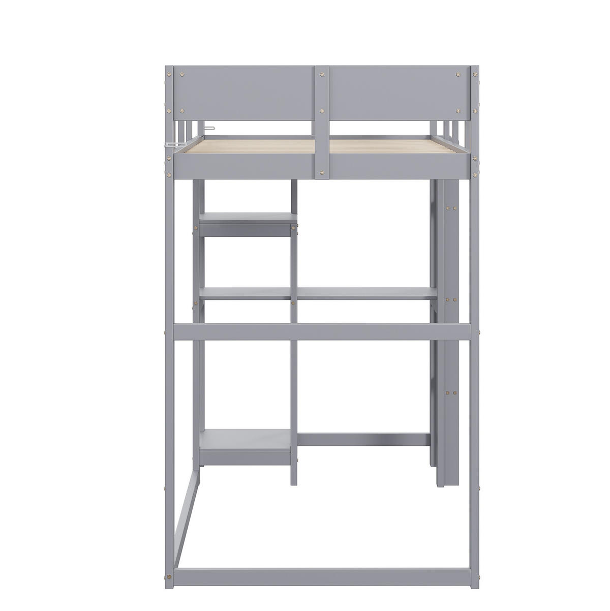 HOCHBETT mit Ablageregal 90x200 cm Kiefernholz Grau - Grau, Holzwerkstoff (90/200cm) - Beauniv