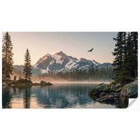 TAPETE - Berge - Wasser - Bäume - 500x280 cm - Multicolor, Papier (500/280cm) - OnlyWow