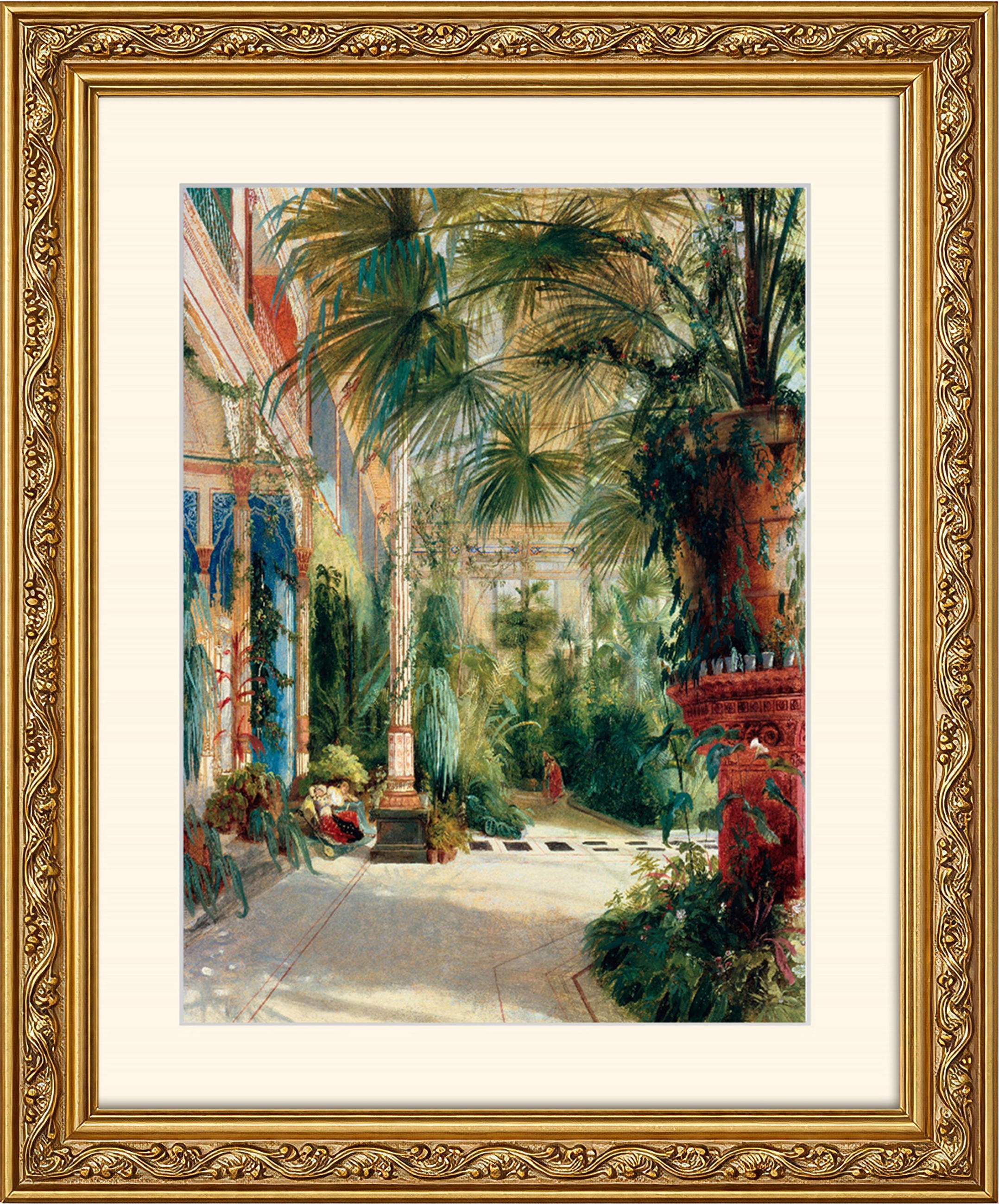 BILD gerahmt 53x63 cm Carl Blechen "Das Innere des Palmenhauses" - Gelb, Holz (53/63cm) - artissimo