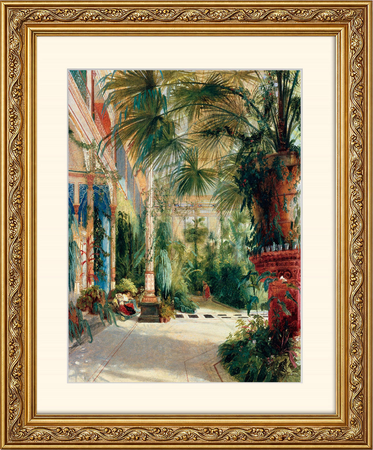 BILD gerahmt 53x63 cm Carl Blechen "Das Innere des Palmenhauses" - Gelb, Holz (53/63cm) - artissimo