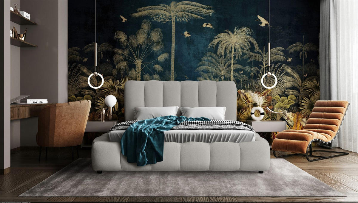 POLSTERBETT Heda Perfect Harmony - Hellgrau, Holzwerkstoff/Textil (180/200cm) - Fun Möbel