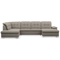 WOHNLANDSCHAFT Jamaal Taupe rechtsseitig - Taupe/Schwarz, Textil (330/106/212cm) - Selsey