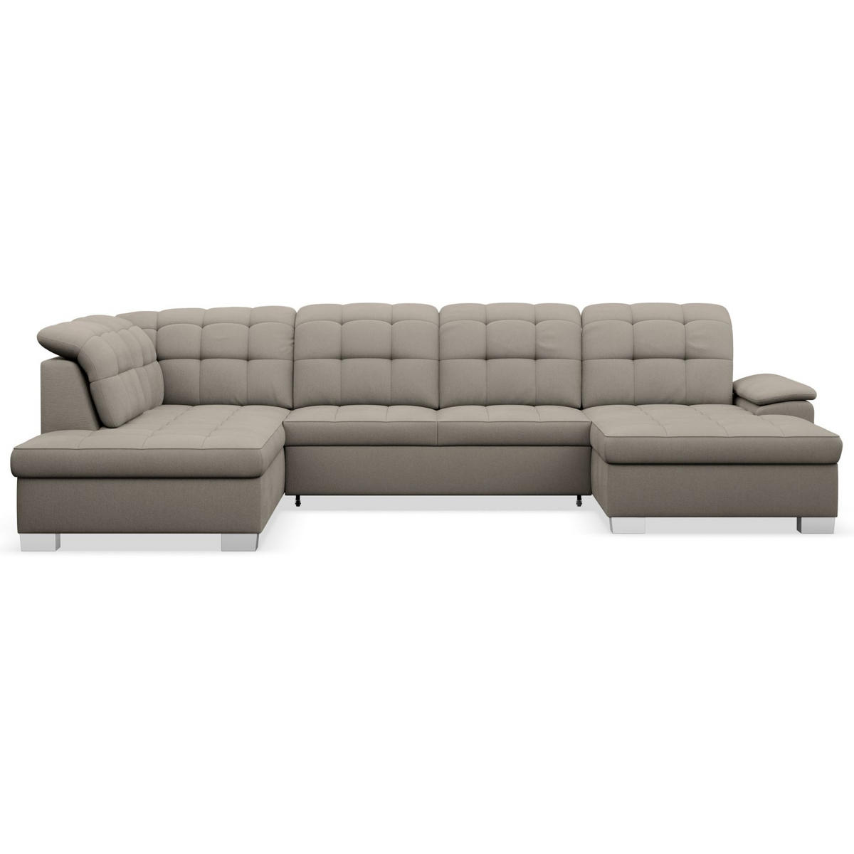 WOHNLANDSCHAFT Jamaal Taupe rechtsseitig - Taupe/Schwarz, Textil (330/106/212cm) - Selsey