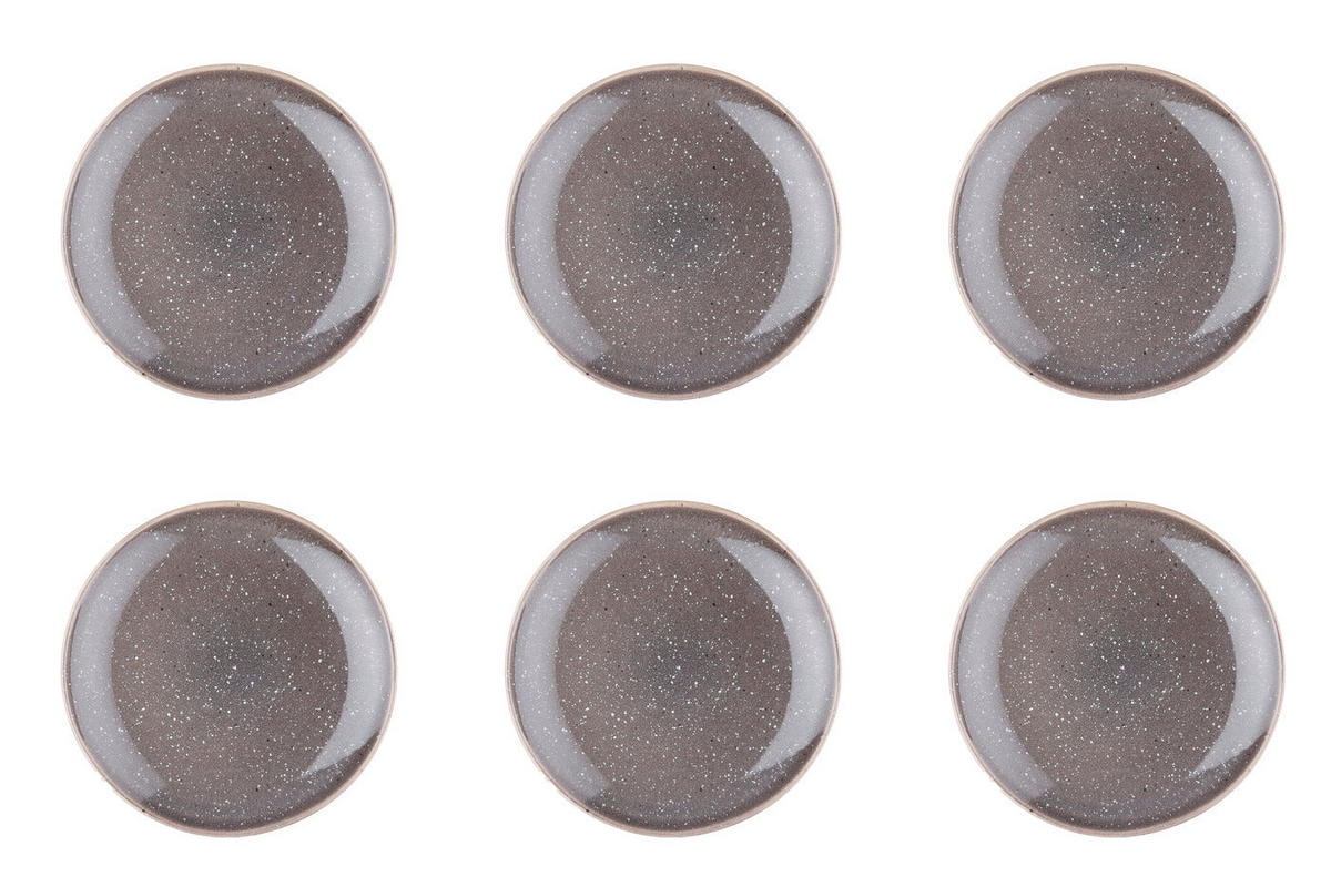 TELLER Stellar Ø22cm - 6er-Set - Betongrau - Grau, Keramik (22cm) - Björn