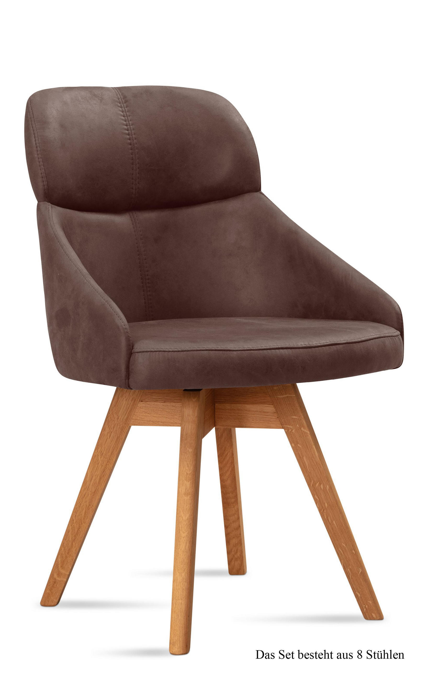 ESSZIMMERSTUHL drehbar (8er-Set) Drala 52x82x63 Eiche geölt/Braun - Eichefarben/Braun, Kunststoff (63/82/52cm) - 58aufmkessel