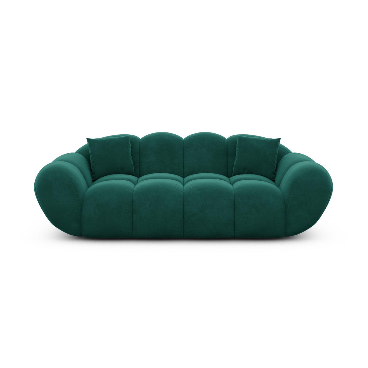 2-SITZER-SOFA Liva Smaragdgrün Samtstoff - Smaragdgrün, Textil (200/70/93cm) - VAROYAL