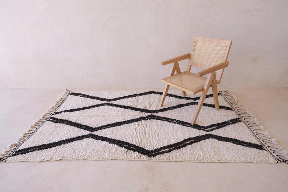 BERBERTEPPICH aus reiner Wolle 151x 243 cm - Beige, Naturmaterialien (151/243cm) - AFK Living