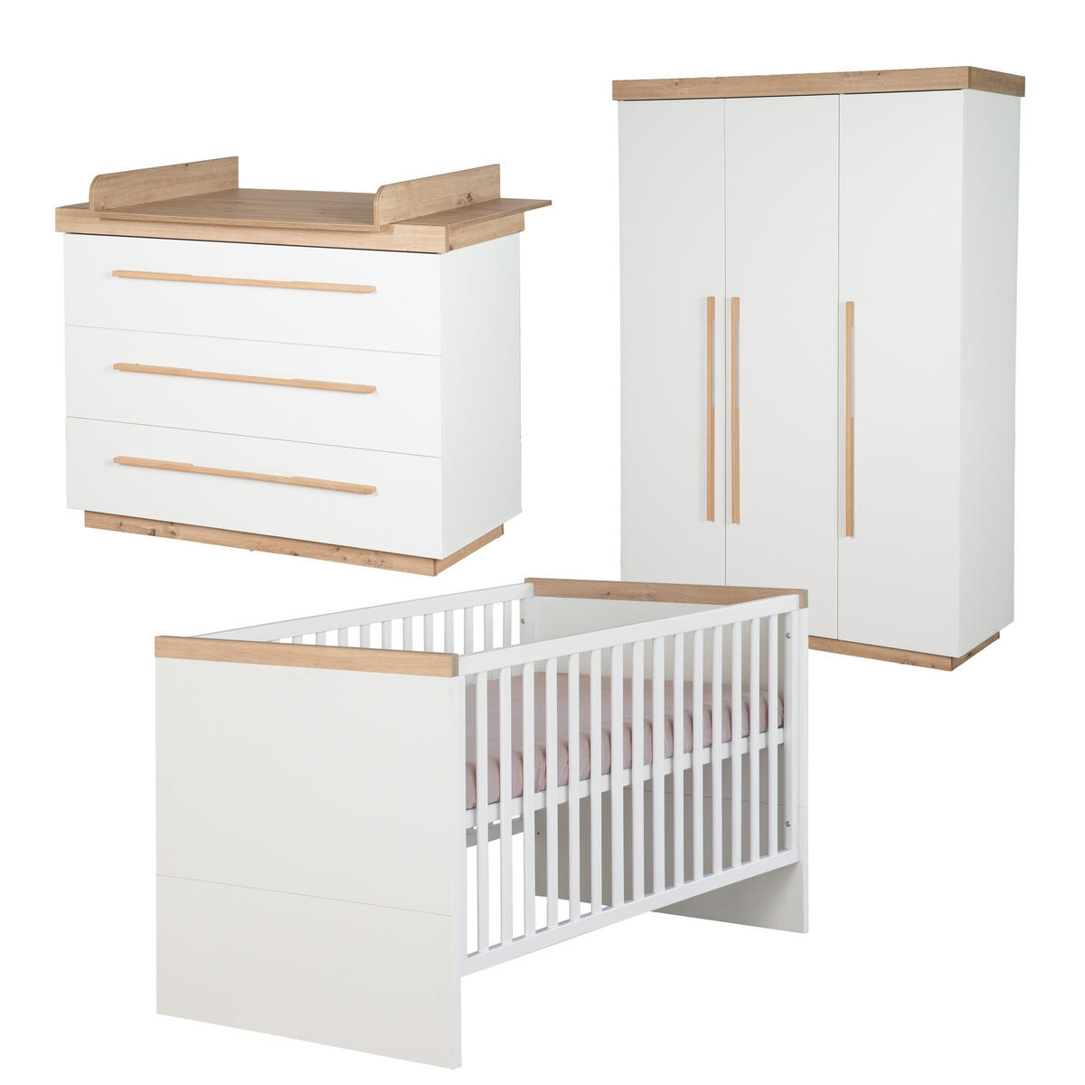 BABYZIMMER Lumo 3-teilig - Weiß, Holz (1/1/1cm) - Roba