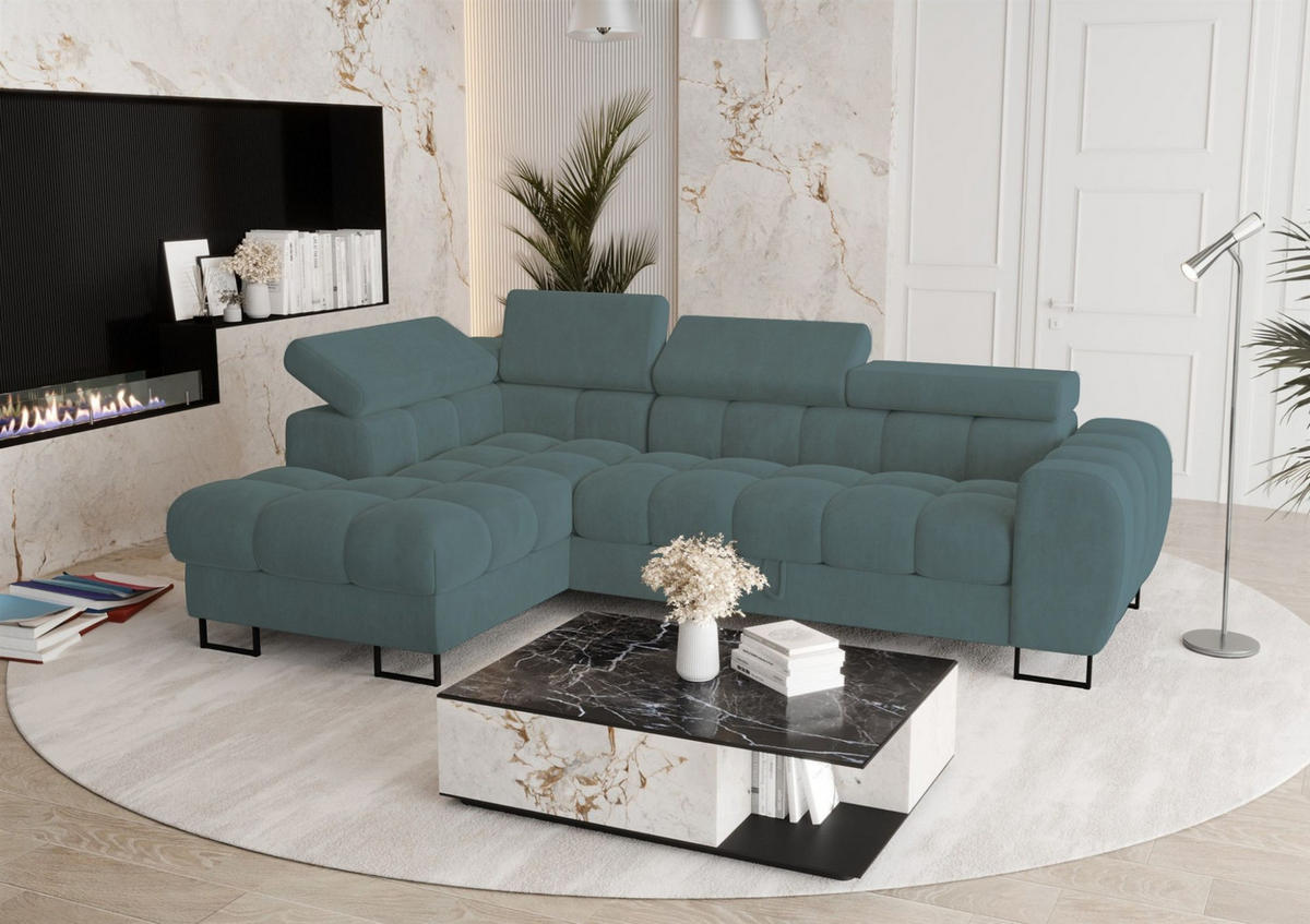 ECKSOFA Bastien Mit Schlaffunktion - Grün, Holzwerkstoff/Textil (170/260cm) - Fun Möbel