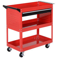 WERKSTATT-ROLLWAGEN, Werkzeugwagen, Rot - Multicolor, Metall (35/76/82cm) - HOMCOM