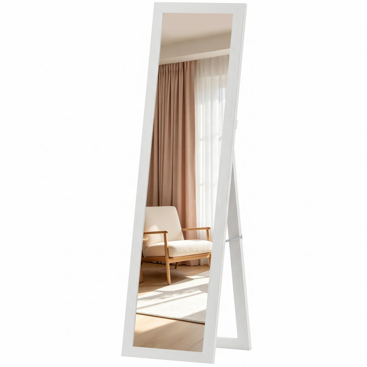STANDSPIEGEL Weiß 37/157 cm - Weiß, Glas (37/157/3.8cm) - PANGIVO