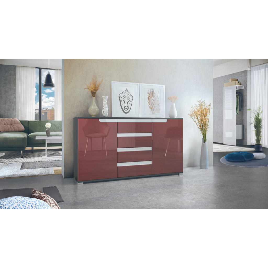 Thumbnail - Vladon Sideboard, Bordeaux, Holzwerkstoff, 138.5x75.5x35 cm, Wohnzimmer, Kommoden & Sideboards, Sideboards