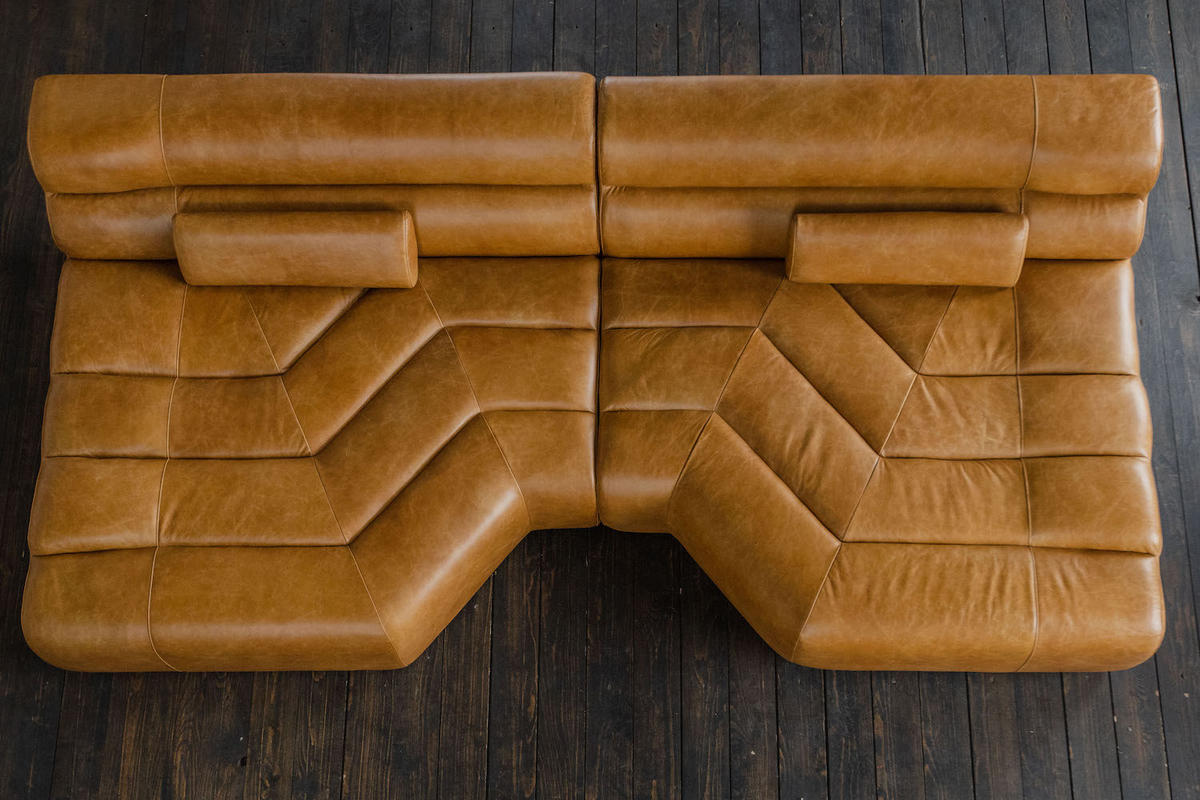 BIG SOFA MIT KISSEN TARA Braun Leder - Braun, Leder (286/76/143cm) - KAWOLA