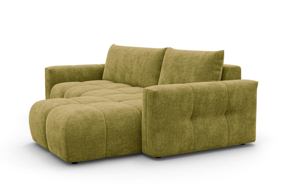 ECKSOFA VERONA 4-Sitzer rechts, Khaki - Schwarz/Grün, Holz/Textil (266/173cm) - Courtois Laville