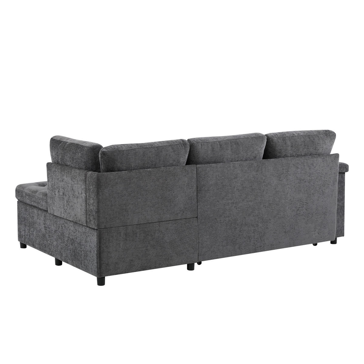 ECKSOFA 209/130/84 cm Dunkelgrau - Dunkelgrau, Textil (130/209cm)
