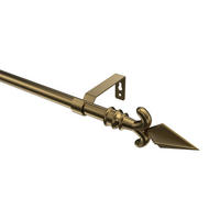 GARDINENSTANGE Olymp Matteo 140 cm, 1-läufig (ohne Ringe), 16 mm Ø Messing Antik - Messingfarben/Bronzefarben, Metall (140cm) - INTERDECO