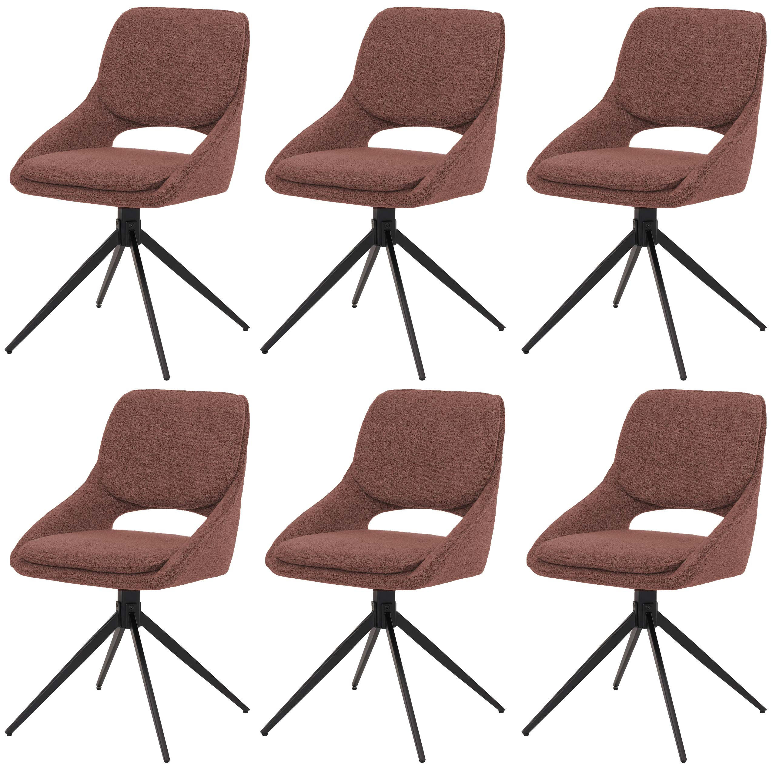 ESSZIMMERSTUHL Braun 6er-Set - Braun, Textil (55/87/55cm) - MCW